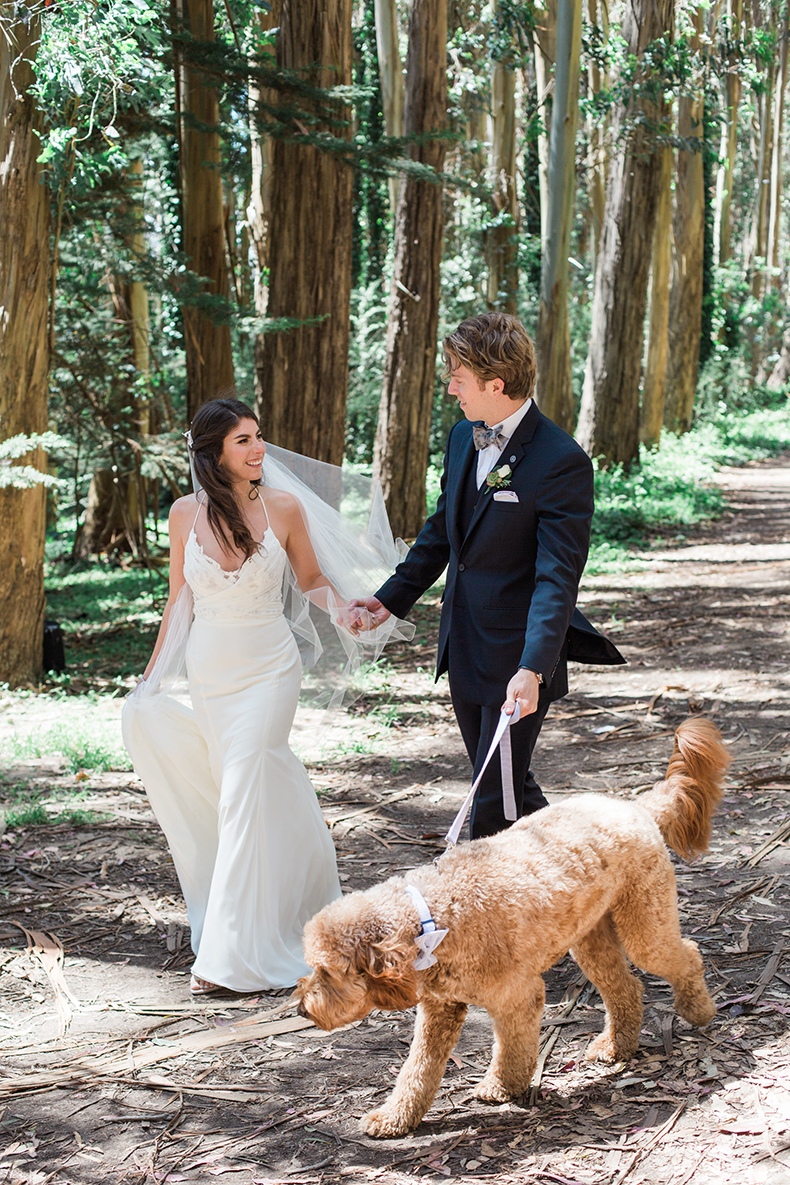 The Healthy Maven, Davida shares her wedding planning secrets. Photo features her and her husband C on their wedding day at lover lane in San Francisco's the Presidio. Image by Sierra Ashley Photography.